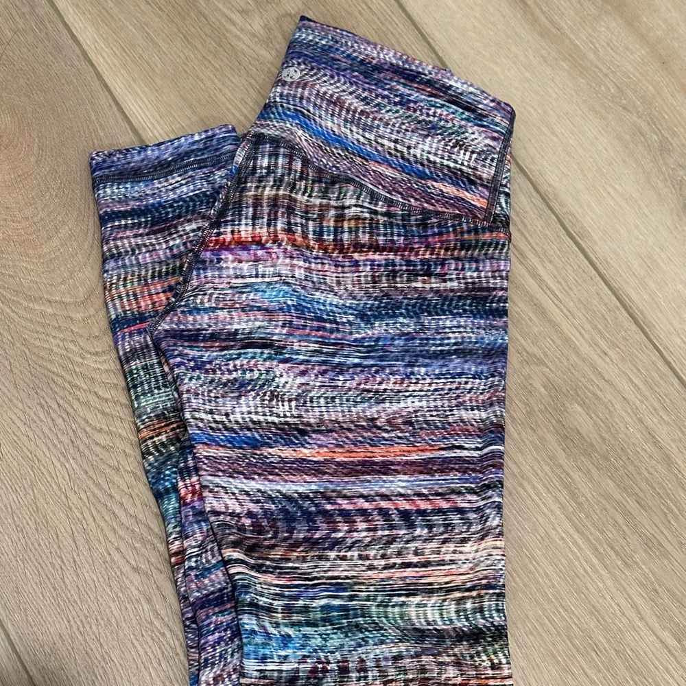 Lululemon Wunder Train High-Rise 25” Digital Oasis White Multi Color Size 6